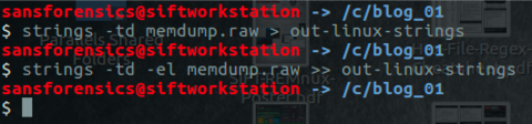 Linux strings command