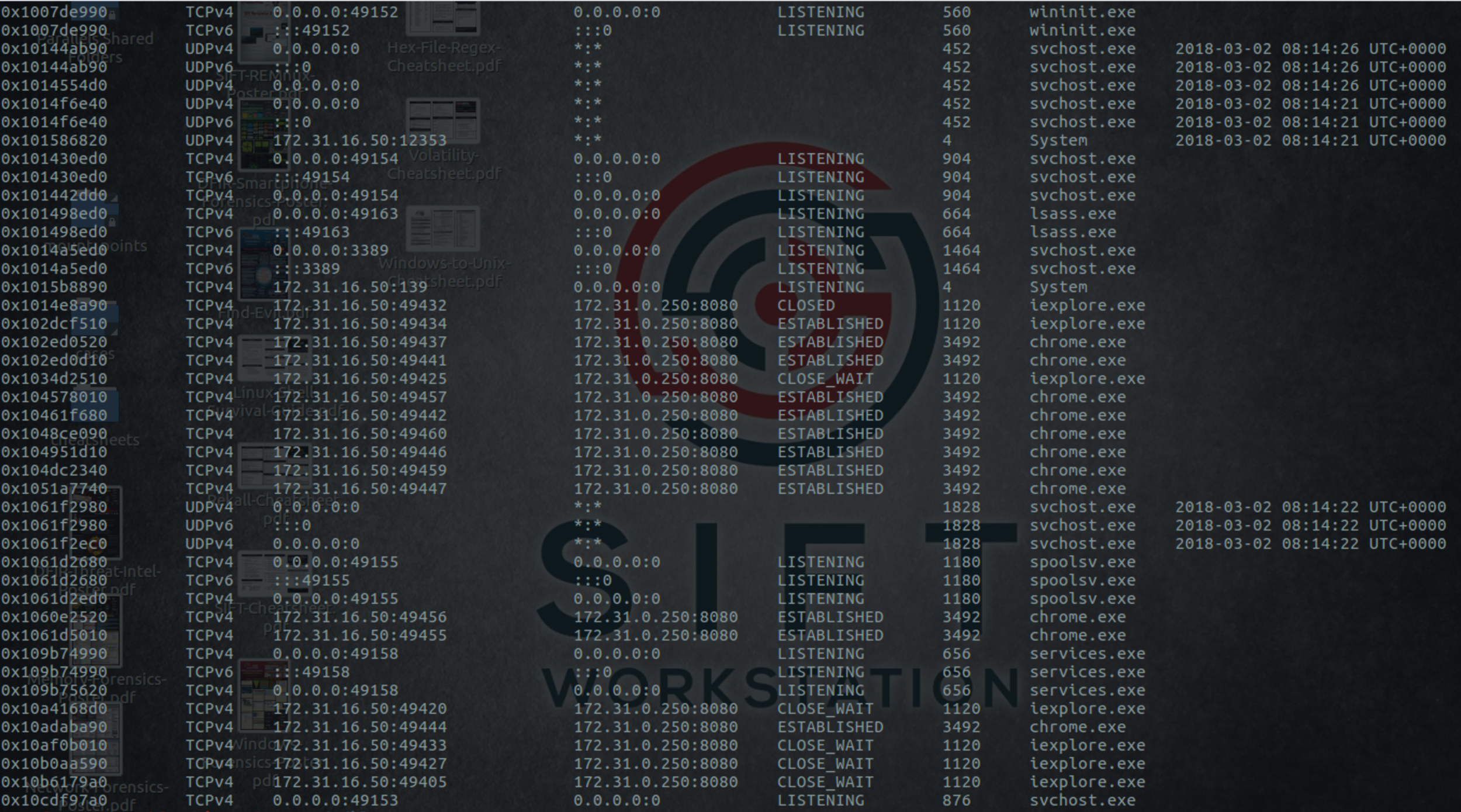 Volatility netscan output